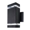 Sunlite 2-Light Black LED Outdoor Up Down Aluminum Steel Rectangular Wall Sconce CCT 30K/40K/50K 81295-SU